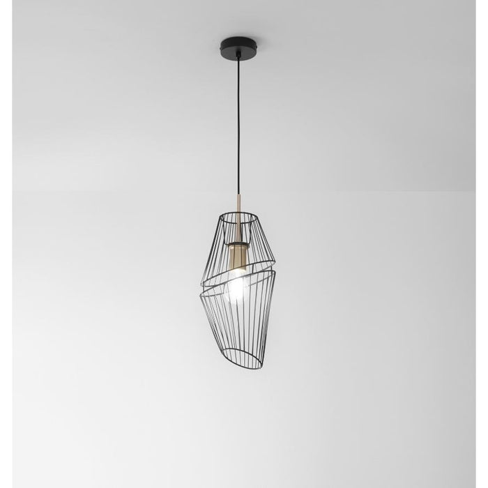 LAMPADARIO KIKO E27 D.20XH150CM NERA/ORO.