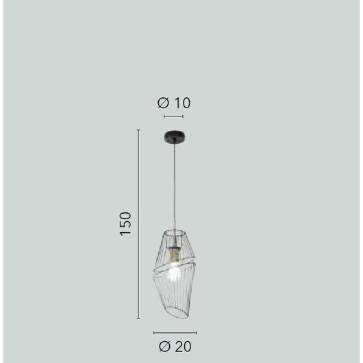 LAMPADARIO KIKO E27 D.20XH150CM NERA/ORO.