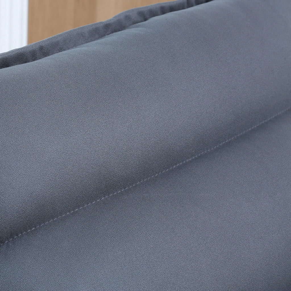 POLTRONA da pavimento girevole 360° con schienale regolabile 62x70x95 cm grigio scuro
