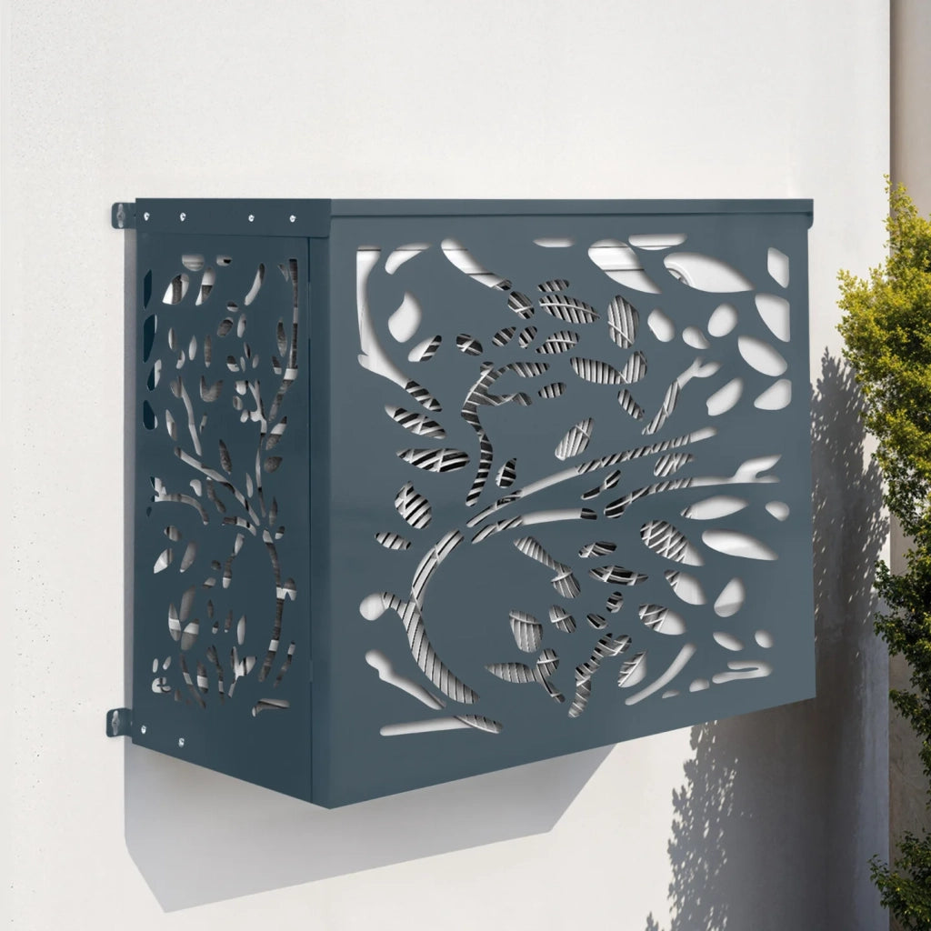 IDMarket - Copertura per climatizzatore in metallo grigio antracite LIS per protezione dell'unità esterna 95 x 48 x 80 cm