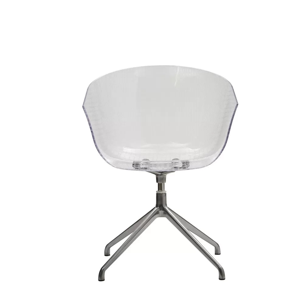 Set 4 poltrone girevoli polipropilene trasparente 59x50x78