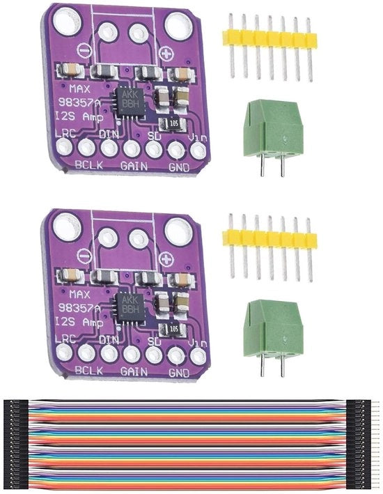 Modulo Amplificatore Class D I2S Monofonico - 3W di Potenza - Inclusi 20 Cavi Dupont - Ideale per Progetti Audio - Verificatore - Compattabile e Efficiente.