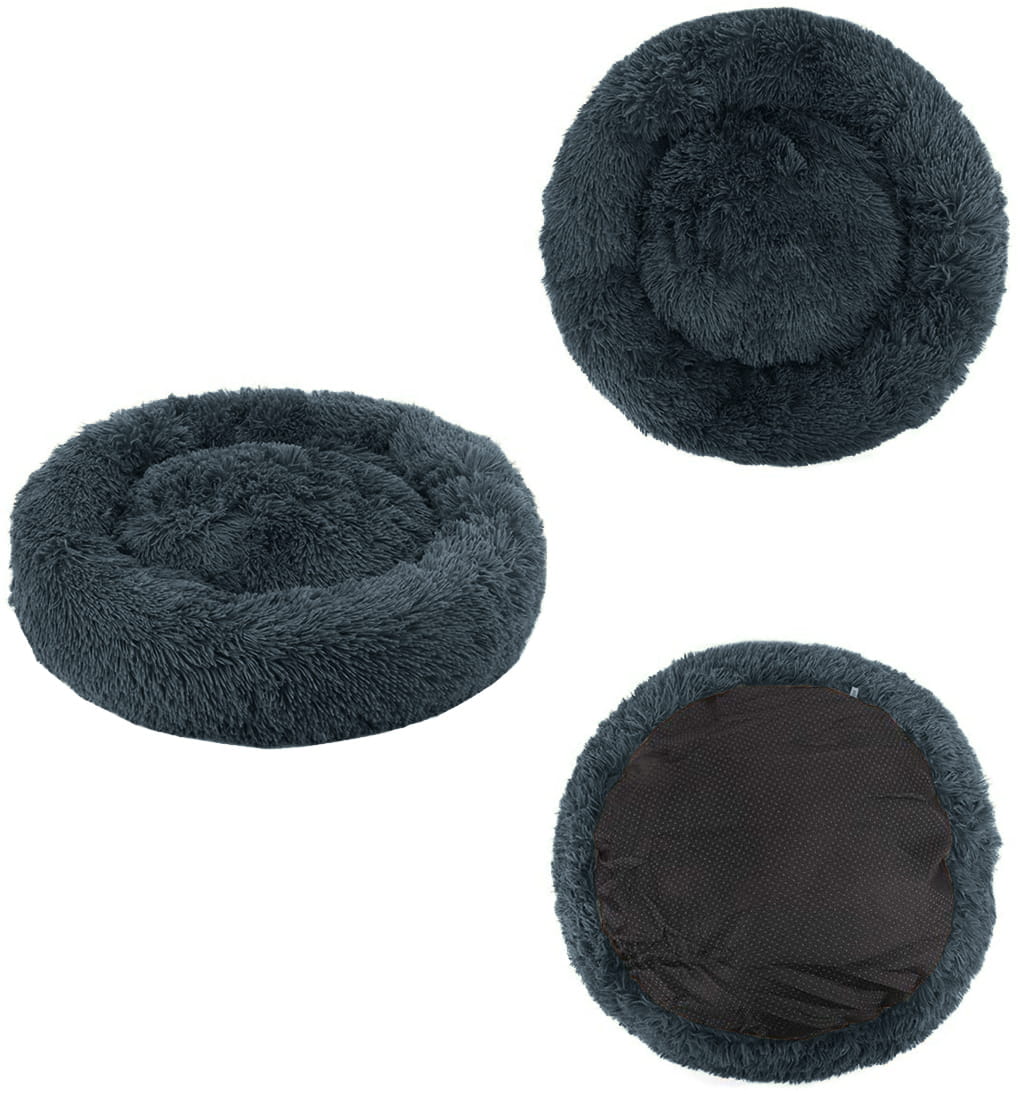 Cuccia per animali domestici Valora PLUSH BED grigio scuro in peluche confortevole x9