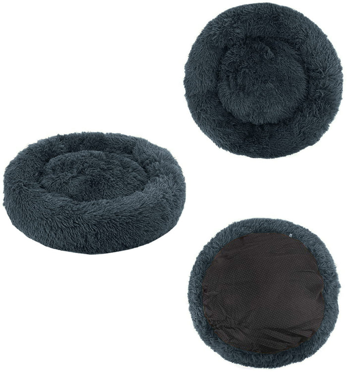 Cuccia per animali domestici Valora PLUSH BED grigio scuro in peluche confortevole x9