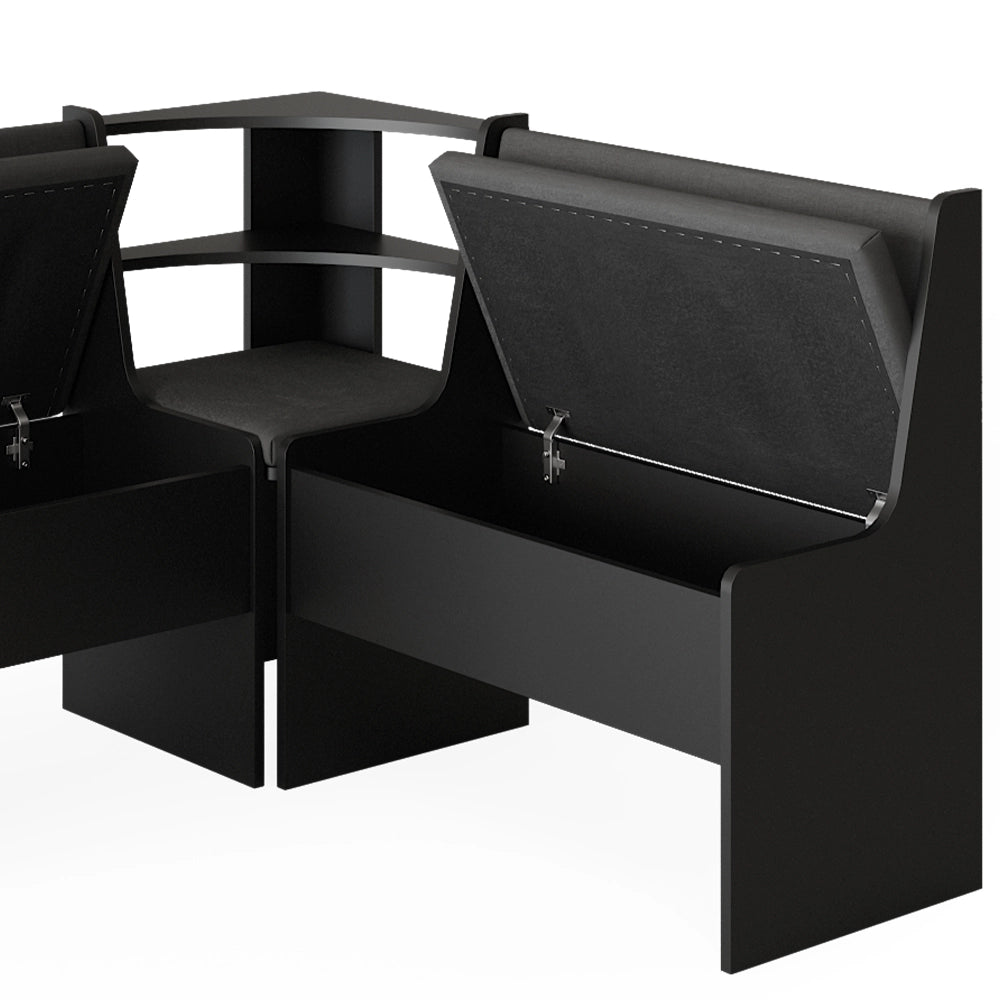 Vicco Panca ad angolo Nero 41.5 x 120 cm