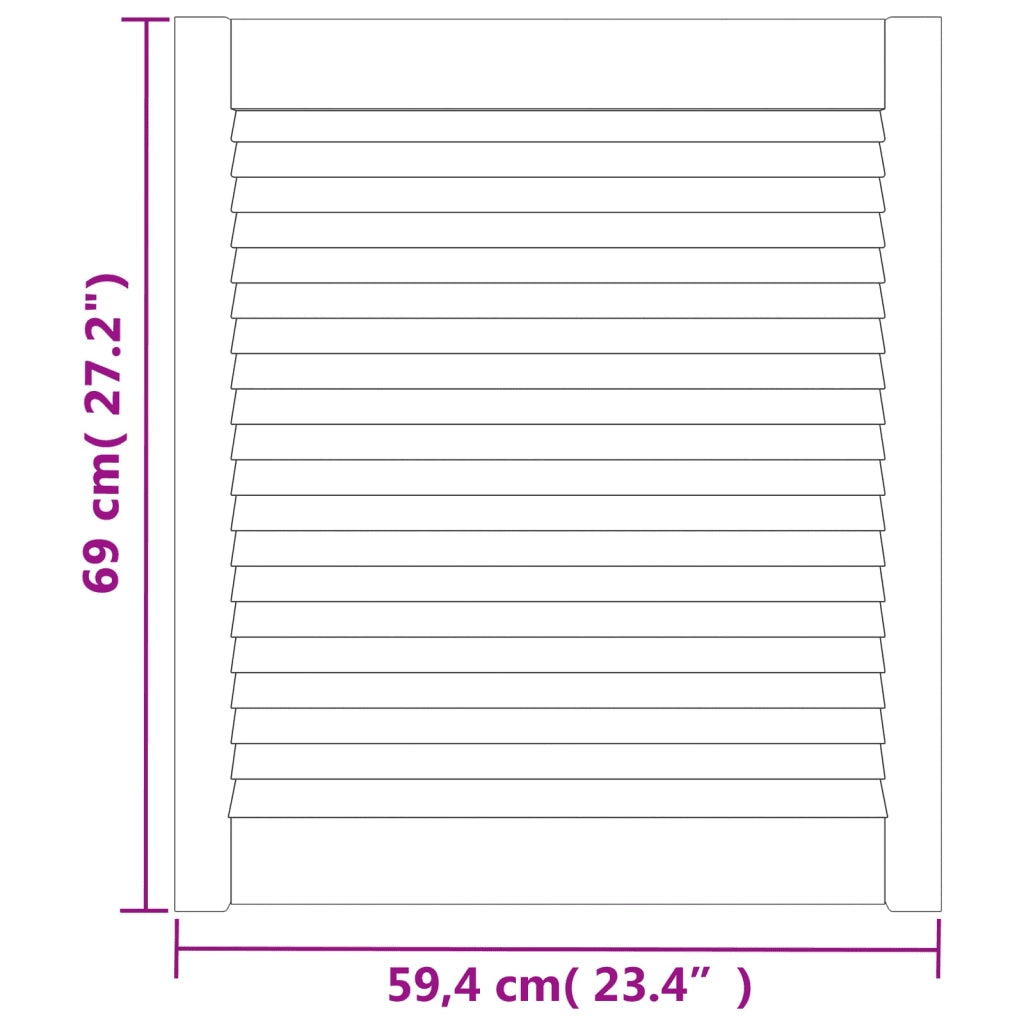 Ante con Design a Lamelle 4 pz 69x59,4 cm in Legno di Pino 151132