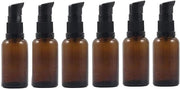 Tre set di flaconi di vetro in colore ambra vuoto, formato di viaggio, pompe per liquidi - dispenser per creme, lotioni e fondotinta (30 ml/1 oz) - Utile per prodotti da toeletta in viaggio