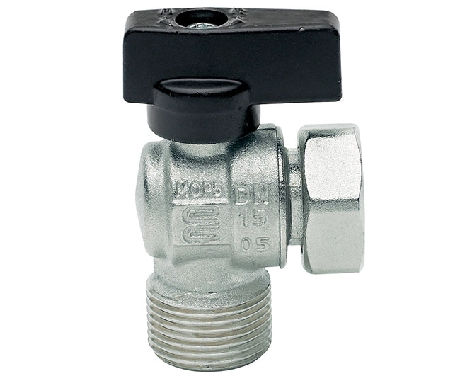 RUBINETTO A SFERA A SQUADRO IN OTTONE CON LEVETTA MASCHIO E GIRELLO 1/2 X 1/2   ENOLGAS BONOMI SPA