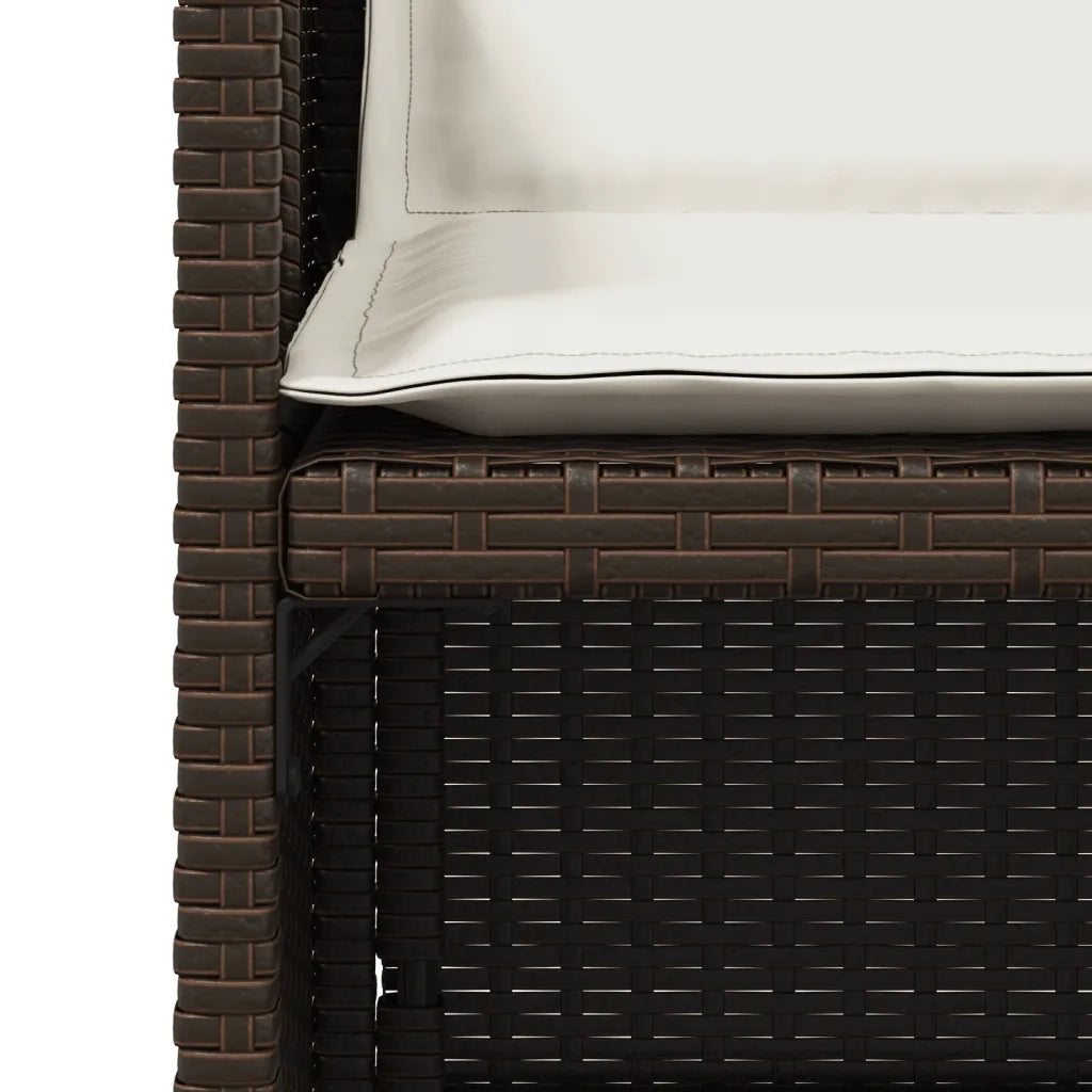 Sedie da Giardino con Cuscini 4 pz | Sedie da Esterno Marroni in Polyrattan