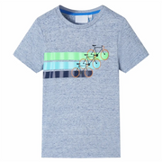 Maglietta da Bambino a Maniche Corte Blu MÃ©lange 140cod mxl 85908