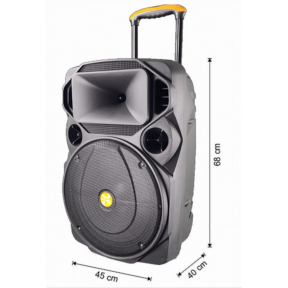 Trade Shop - Cassa Audio Portatile Batteria Woofer 15" Usb Mp3 Microfono Extreme Sound Van-xl -