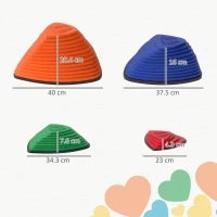 Set di 9 pietre di equilibrio, design antiscivolo, per interni & esterni, impilabile, Multicolore