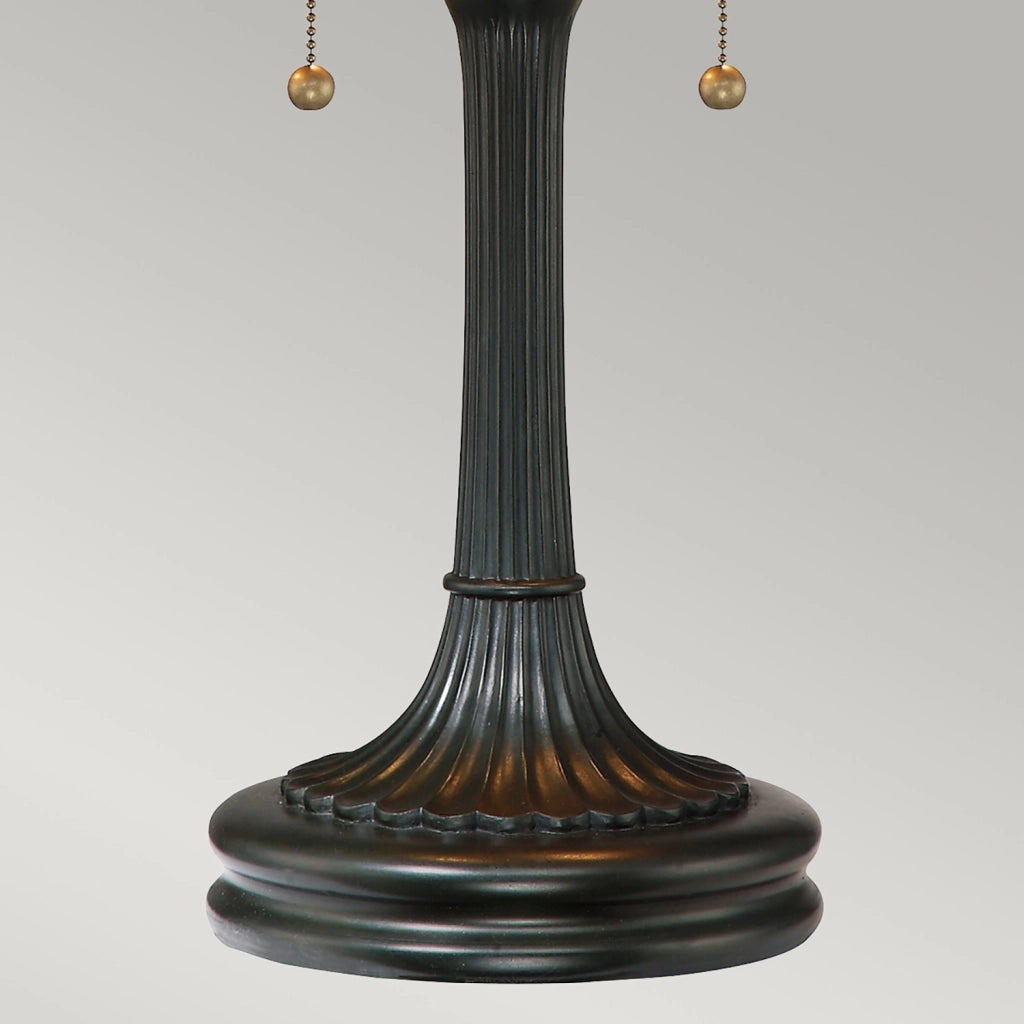 Lampada Da Scrivania Tiffany Larissa Metallo Bronzo Vintage 2 Luci E27