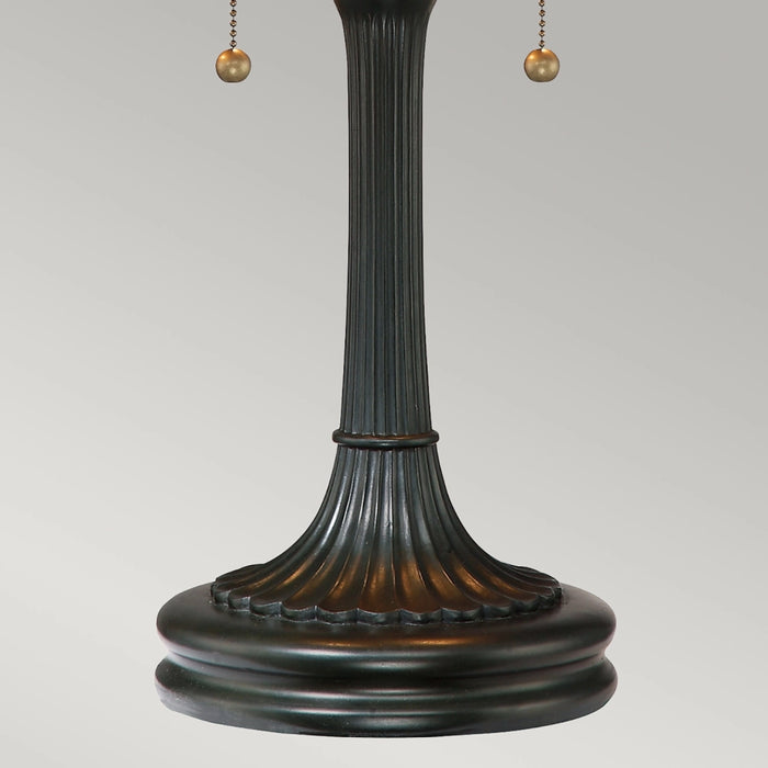 Lampada Da Scrivania Tiffany Larissa Metallo Bronzo Vintage 2 Luci E27