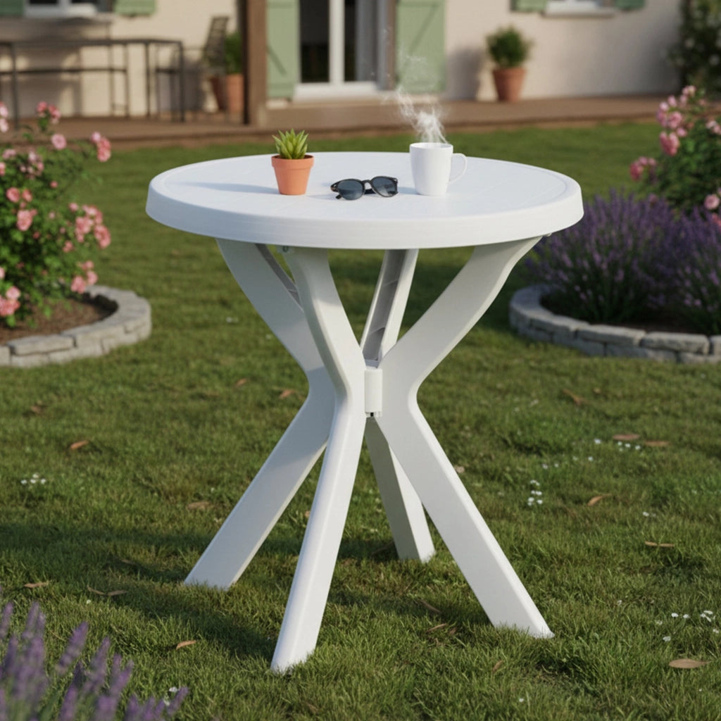 Lorwood, Tavolo da Esterno 2 Posti Made in Italy, 70x70x72h cm Bianco