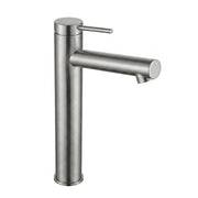 Miscelatore lavabo alto in ottone spazzolato grigio con leva monocomando slim Alba