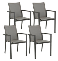 Set 4 Sedie da Giardino 56,2x60x88h cm con Braccioli Konnor Antracite