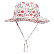 Cappello e occhiali da sole per bambini con protezione UV UPF 50+, cappello da mare con visiera regolabile e bordo ampio per bambini, misura M: 52-54cm