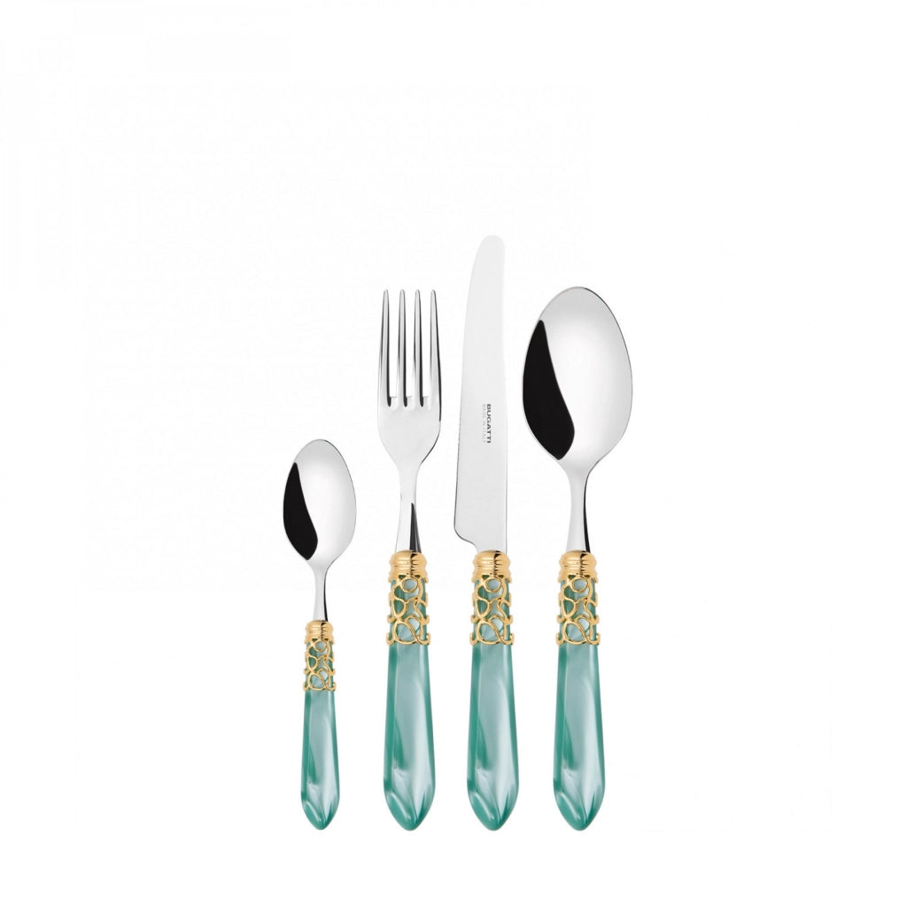 MELODIA Ghiera Dorata, Posate Set 24 Pz, Scatola Compact, Casa