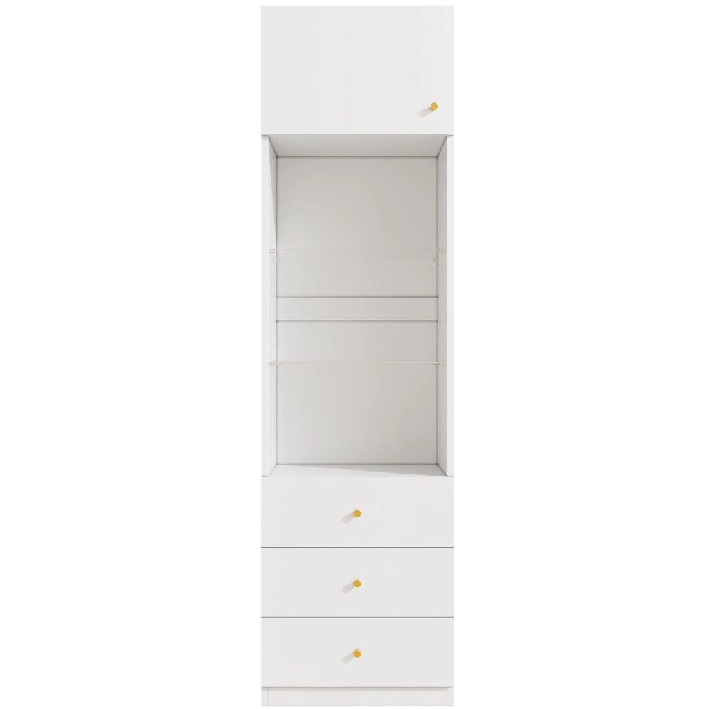 VETRINA alta 100x40x180 cm bianco MDF e vetro Set da 2 pezzi