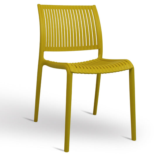 Sedia Aurora da esterno in plastica colore giallo senape modello comfort
