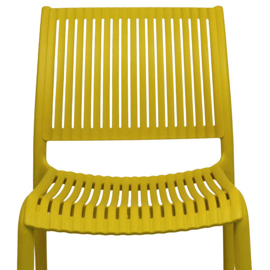 Sedia Aurora da esterno in plastica colore giallo senape modello comfort