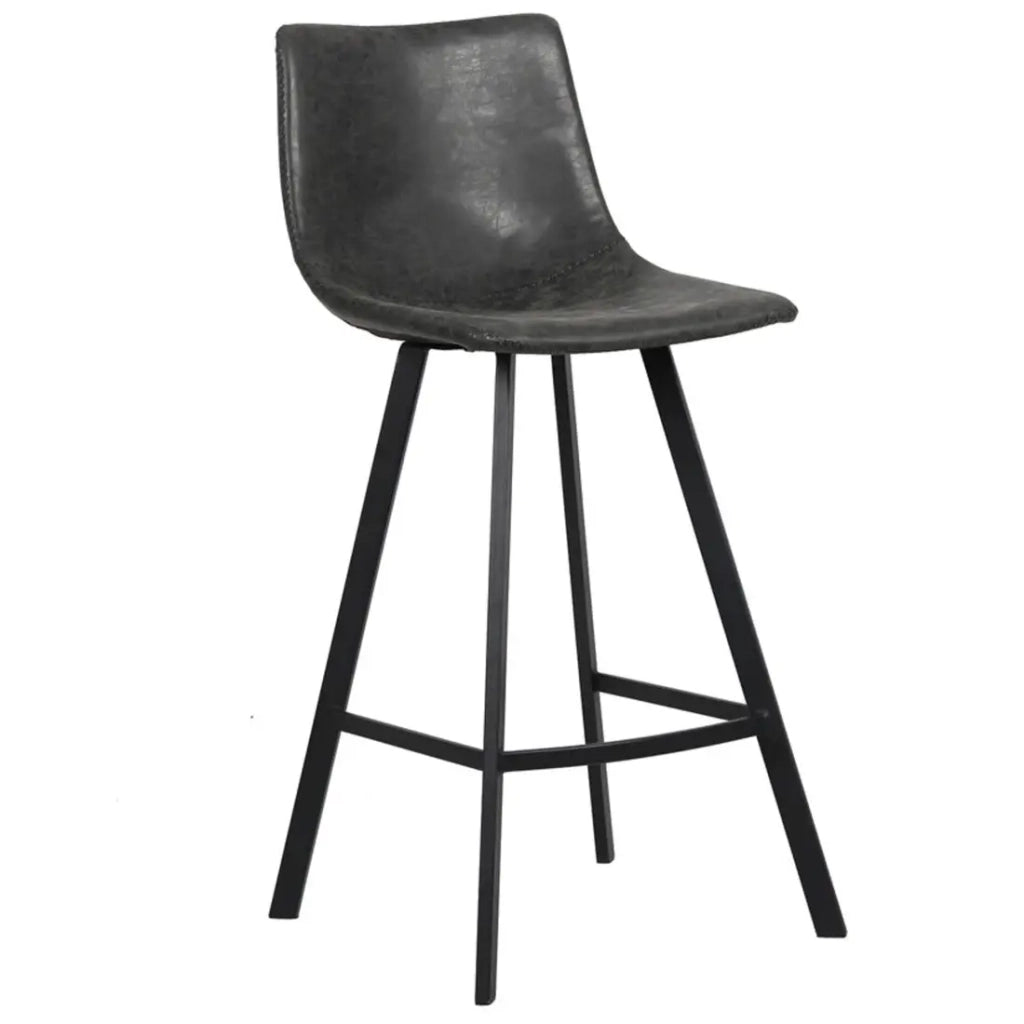 Sedia da bancone OZON – PU nero – Piedi in metallo – Altezza 98 cm – Stile industriale