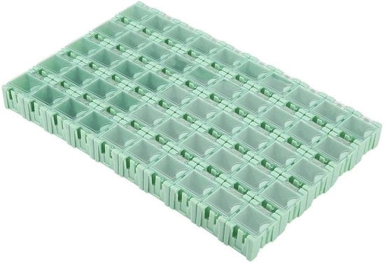 Contenitore di Stoccaggio SMT - 50 Unità di Contenitori SMD Verde per Componenti Elettronici