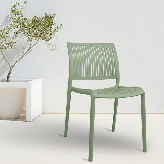 Sedia Aurora da esterno in plastica colore verde opaco modello comfort