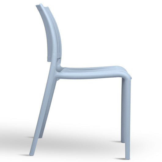 Sedia Aurora da esterno in plastica colore azzurro chiaro modello comfort