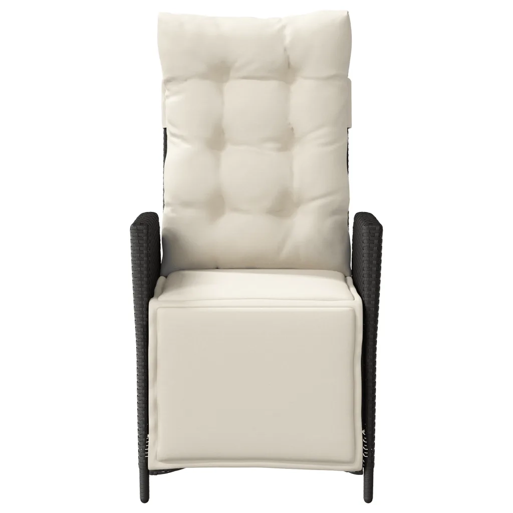 Set da Bistrò 3 pz con Cuscini Nero in Polyrattan