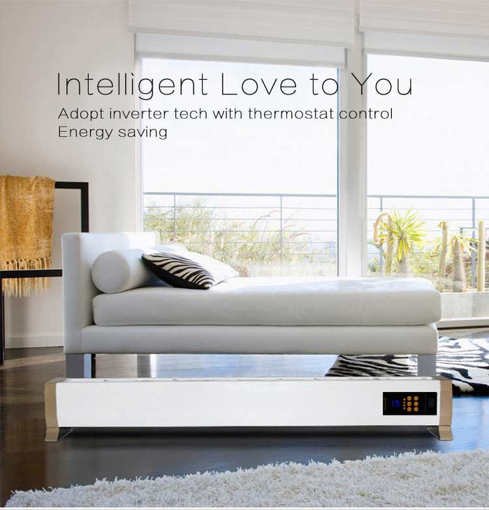 Stufa Elettrica a Battiscopa da Pavimento 140x12,5x24 cm 2200W Sined  Bianco