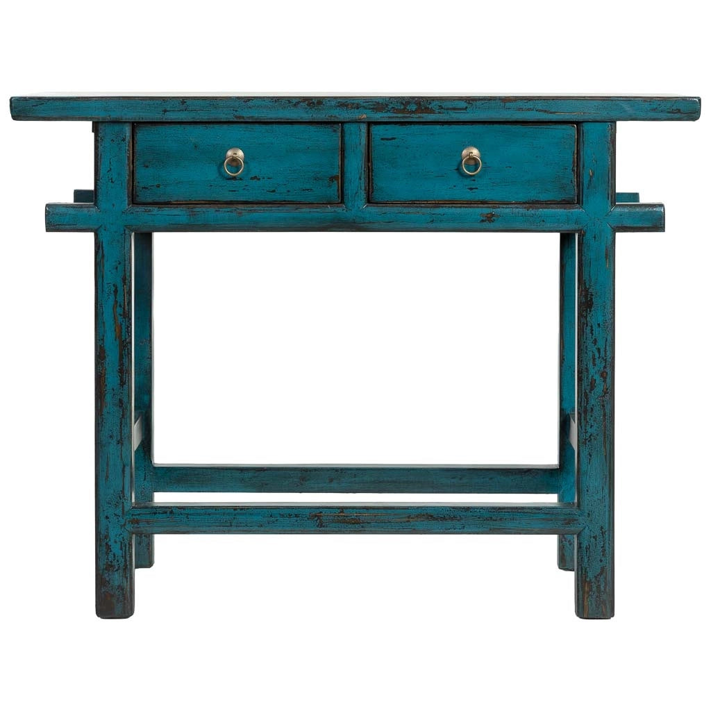 Mobile da ingresso in legno blu 108x43x82h cm