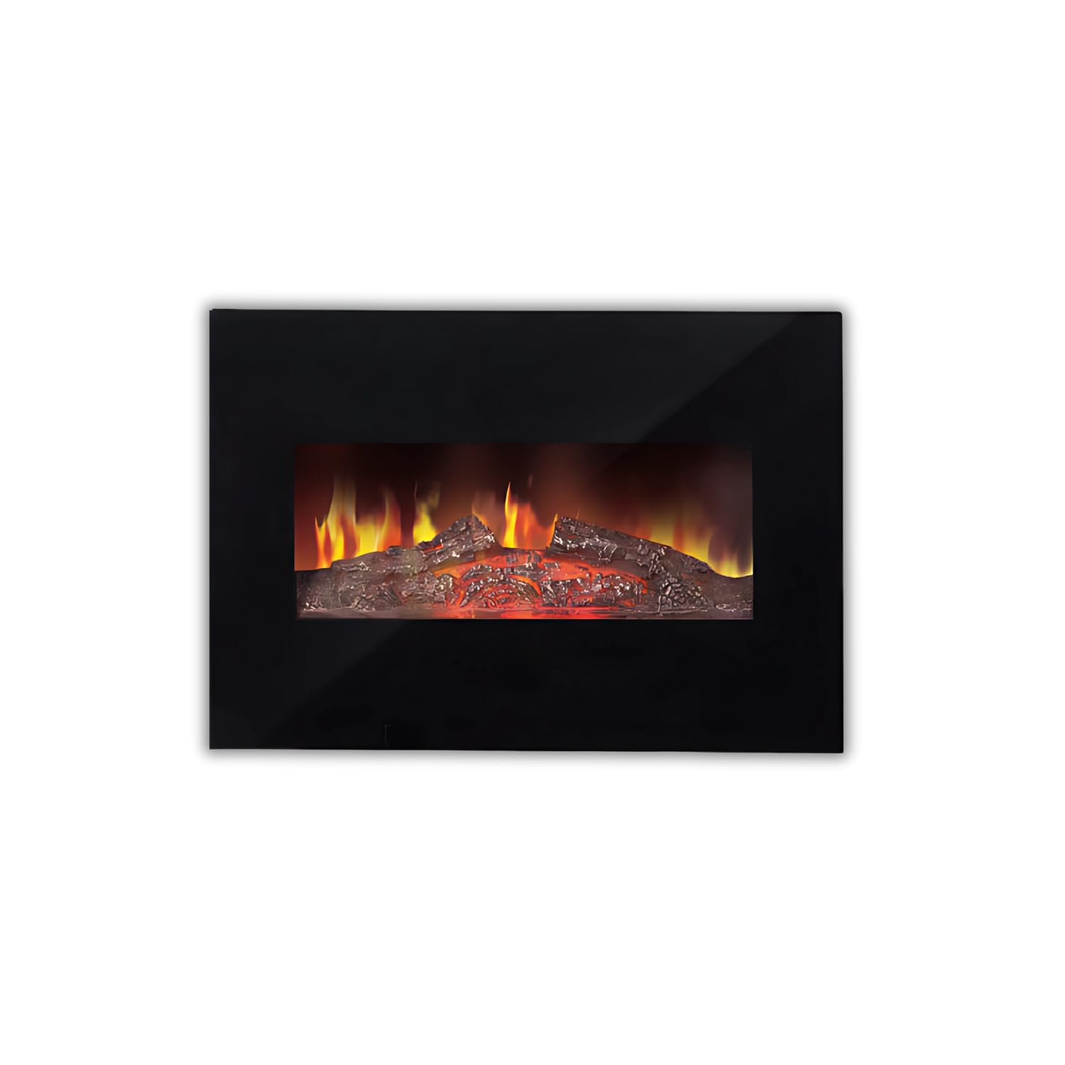 MOHOME Caminetto Elettrico Parete Camino Nero Termostato Regolabile Effetto Fuoco Fiamma Timer Telecomando Remoto Stufa Termica 2 Potenze Calore Silenzioso