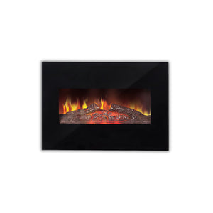 MOHOME Caminetto Elettrico Parete Camino Nero Termostato Regolabile Effetto Fuoco Fiamma Timer Telecomando Remoto Stufa Termica 2 Potenze Calore Silenzioso