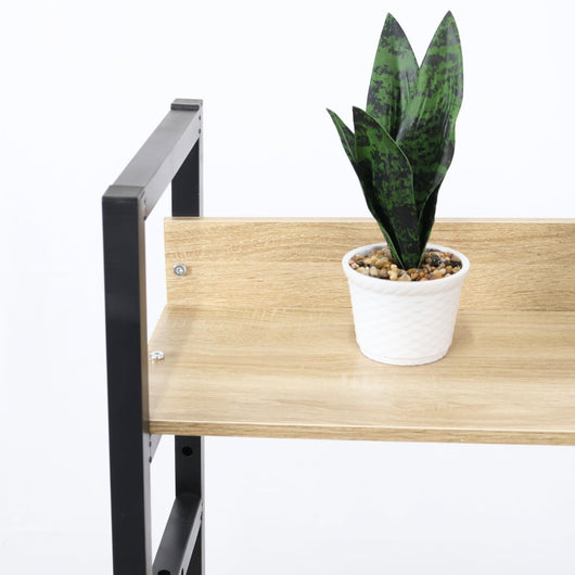 MOHOME Scaffale Legno Acciaio Ripostiglio 3 Ripiani Regolabili Libreria Portaoggetti Mobile Verticale Scaffalatura Salvaspazio 80 x 30 x 108 cm Salotto Camera Garage Officina Magazzino