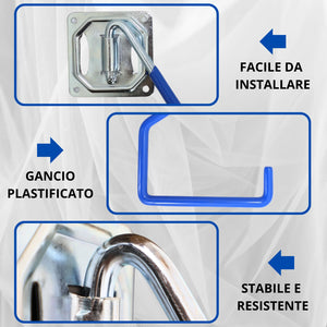 OWIJI Supporto Portatutto Soffitto Set da 2 Parete Gancio Plastificato Staffa Acciaio Zincato Robusta Resistente Casa Garage