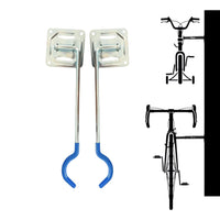 OWIJI Portabici Parete Mensola Set da 2 Supporto Pieghevole Bicicletta Acciaio Zincato Gancio Plastificato Morbido Sicuro Robusto