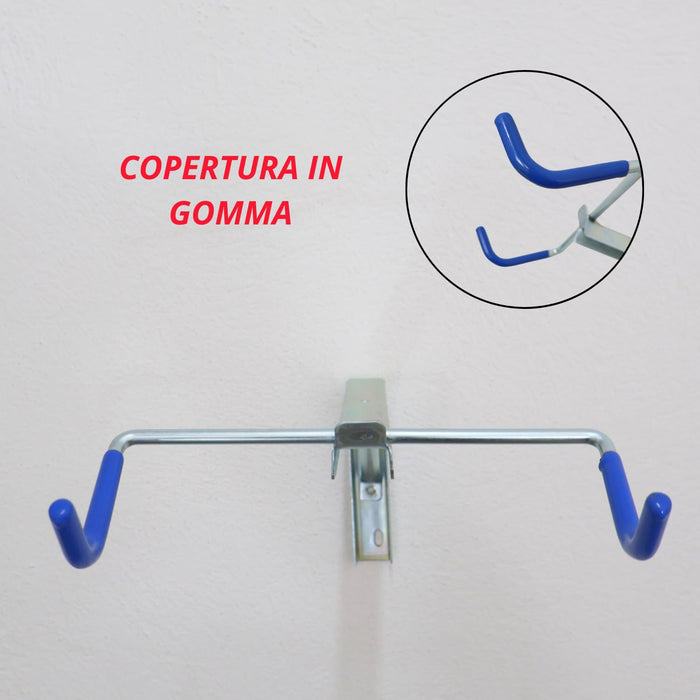 OWIJI Portabici Parete Mensola Supporto Appendi Bicicletta Acciaio Zincato Gancio Plastificato Morbido Sicuro Robusto Salvaspazio Garage