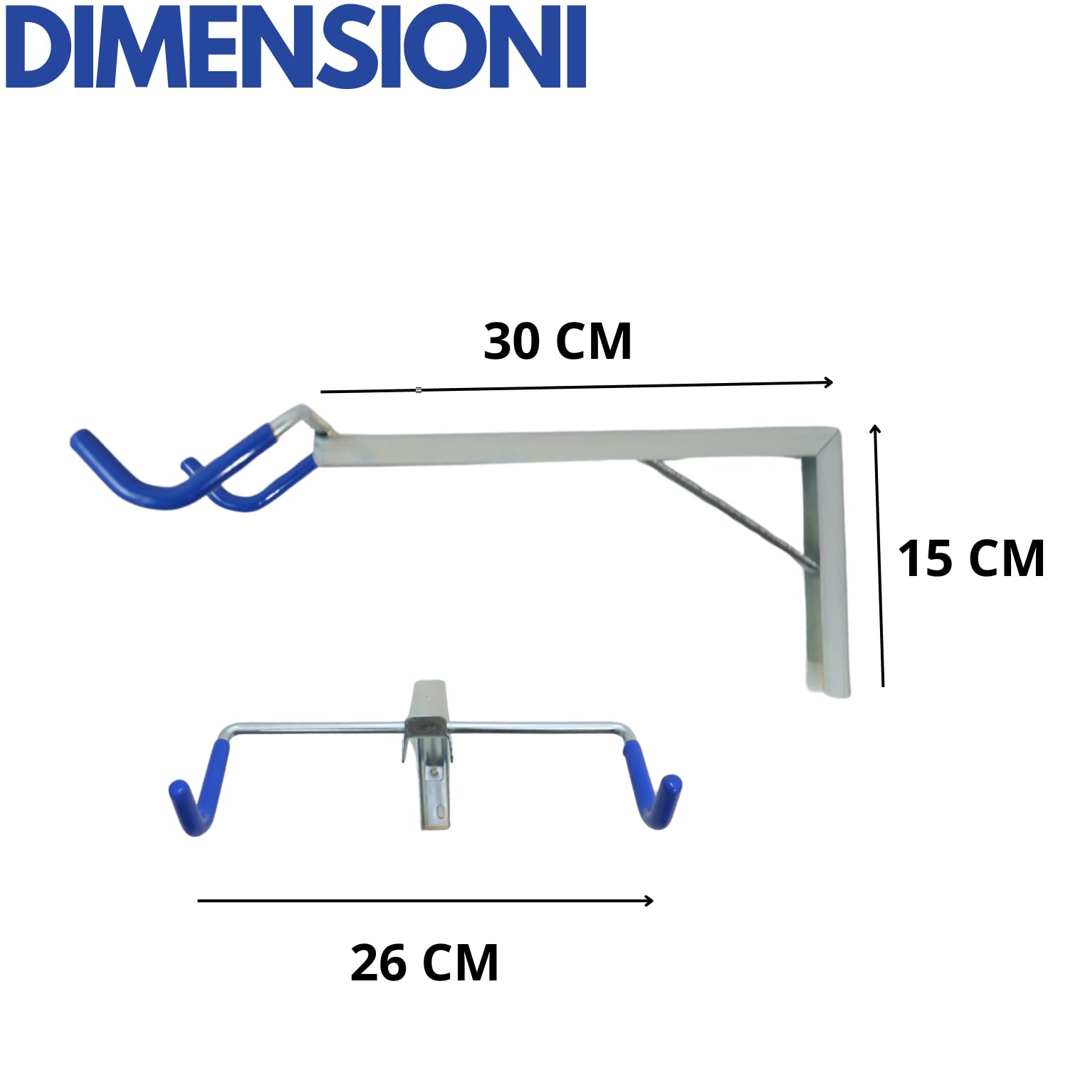 OWIJI Portabici Parete Mensola Supporto Appendi Bicicletta Acciaio Zincato Gancio Plastificato Morbido Sicuro Robusto Salvaspazio Garage