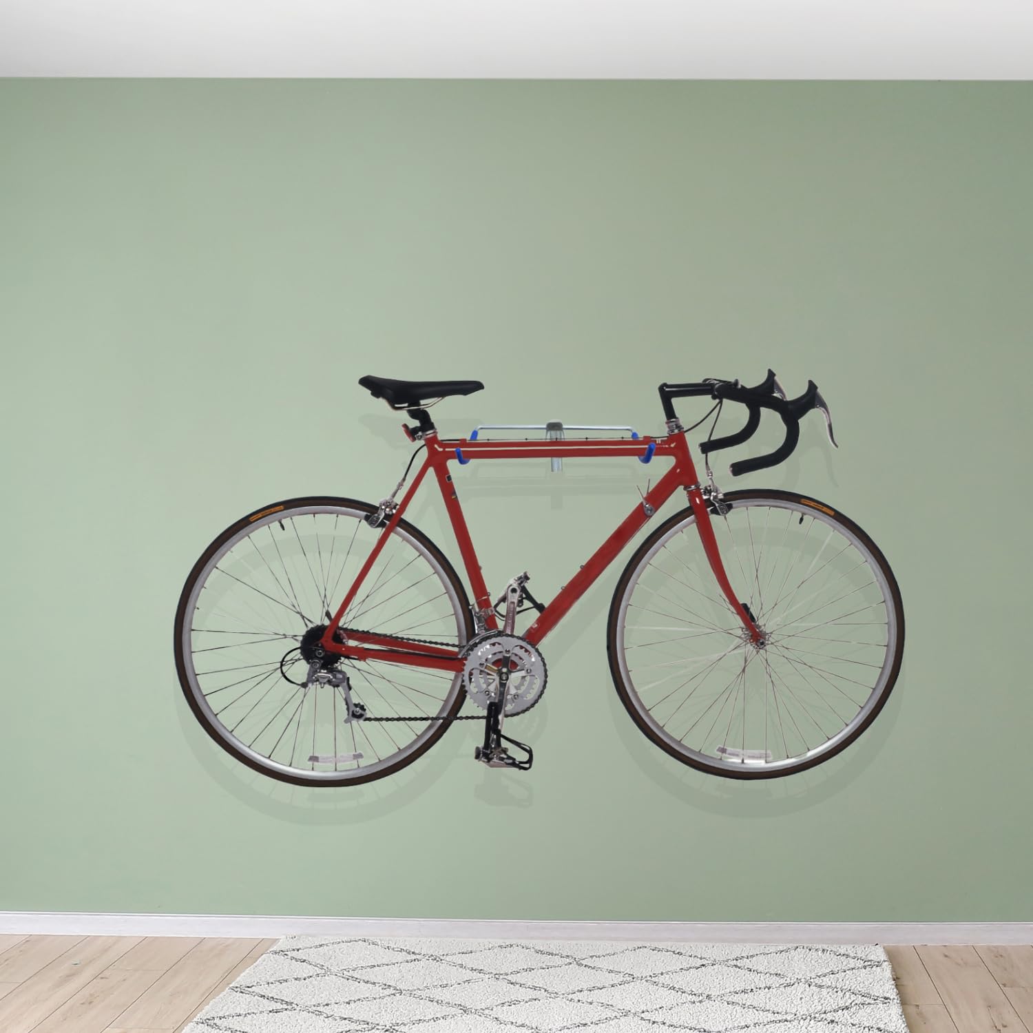 OWIJI Portabici Parete Mensola Supporto Appendi Bicicletta Acciaio Zincato Gancio Plastificato Morbido Sicuro Robusto Salvaspazio Garage