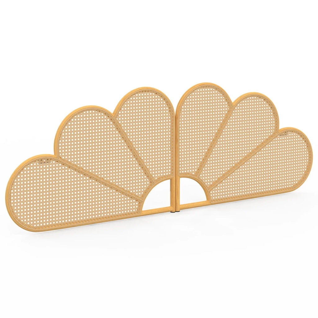 IDMarket - IVY Testata sospesa da 160 cm con effetto rattan e traliccio a forma di fiore