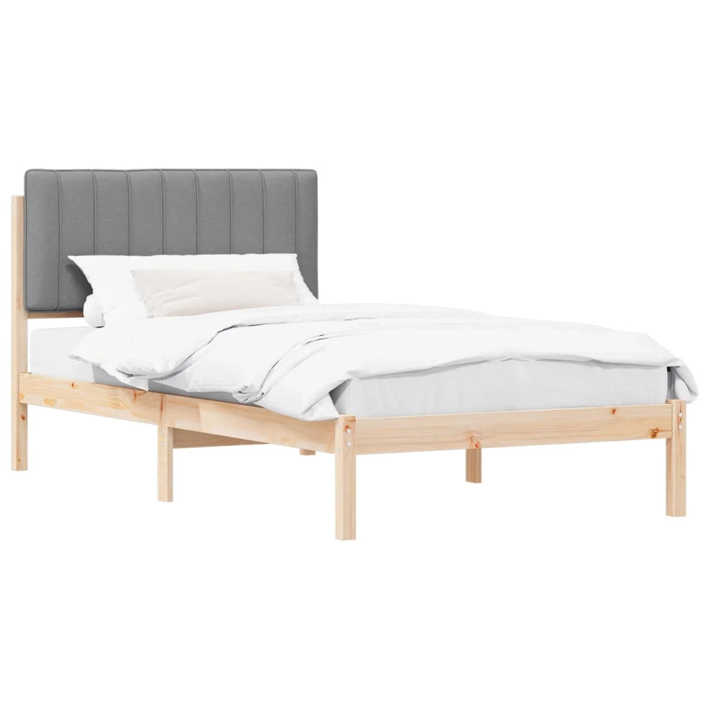 Letto con Testiera Rivestita Grigio chiaro 100 x 200 cm 878069