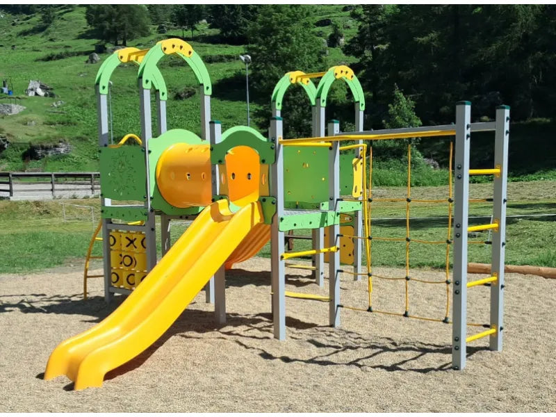 Villaggio Hathi 962 SC scaletta Giochipark 3 torrette 2 scivoli ponte anni 3-12