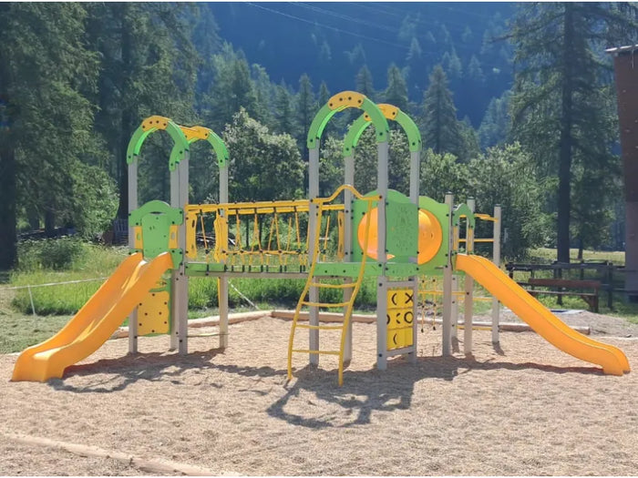 Villaggio Hathi 962 SC scaletta Giochipark 3 torrette 2 scivoli ponte anni 3-12