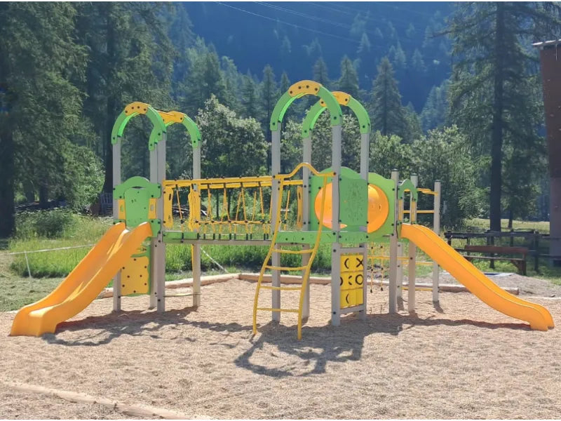 Villaggio Hathi 962 SC scaletta Giochipark 3 torrette 2 scivoli ponte anni 3-12