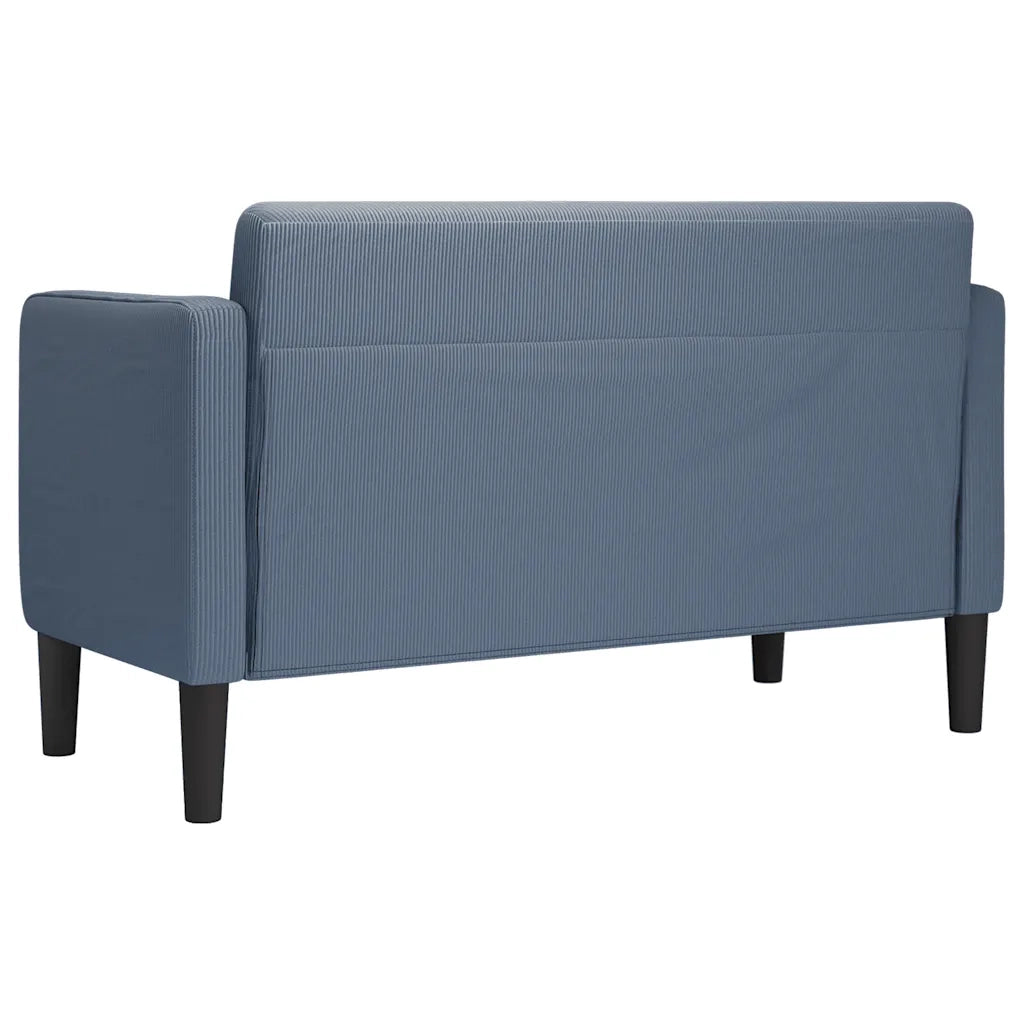 Divano Divanetto Blu 109 cm Tessuto di Velluto a Coste 4100525
