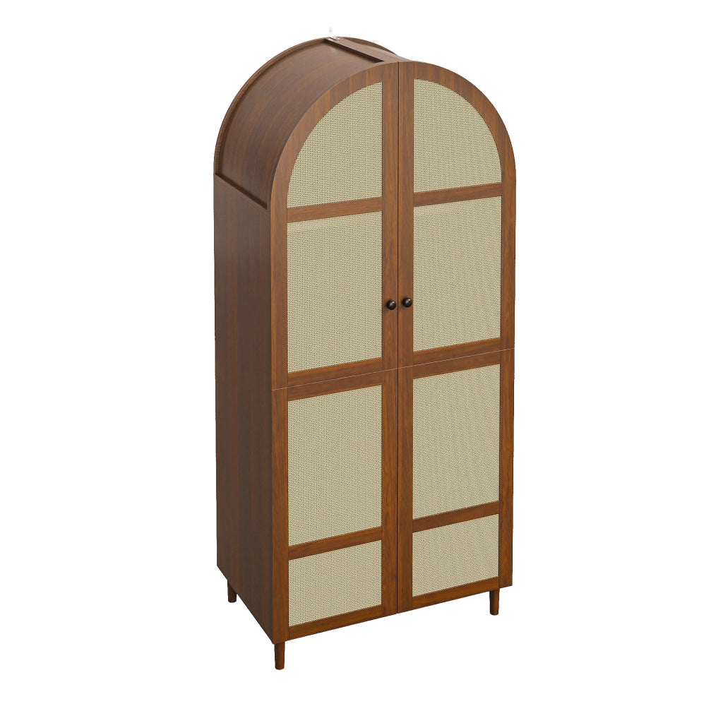 Armadio con 2 ante curve; spazio con asta appendiabiti e cassetti; per camera e ingresso; 80 × 50 × 179 cm