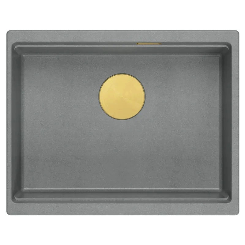 Lavello In Granito Logan 100 Grey Metallic Tappo acciaio