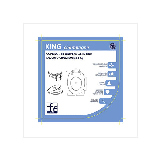 SEDILE COPRIWC KING IN MDF CHAMPAGNE